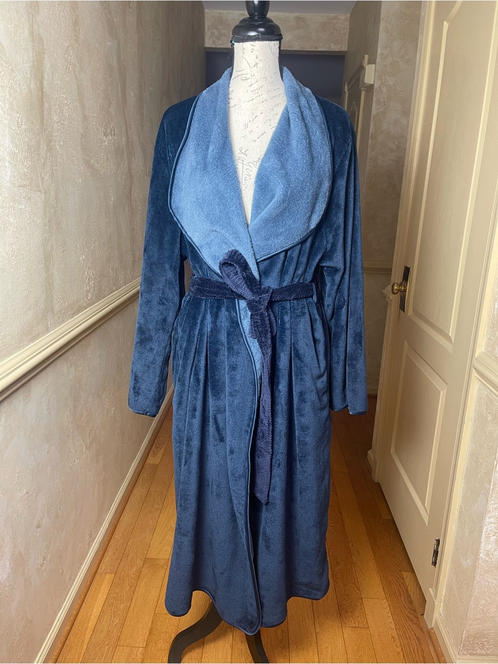 Koolaburra by UGG Blue Fuzzy Fleece Robe Plus Size XL Long Winter Cozy Lounge